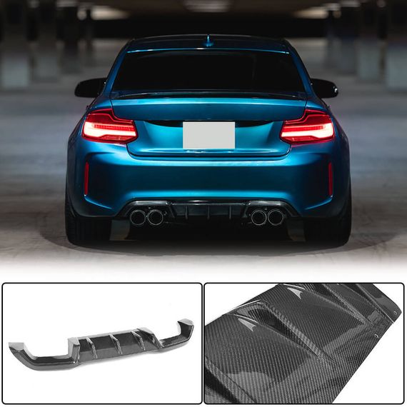 Дифузор заднього бампера V5 (для F87 M2/M2С, Карбон) для BMW 2 серія F22/23 2014-2021 рр | Зображення 1