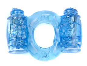 Ерекційне вібро кільце BOSS Vibrating Cock Ring Double Blue, BS6700035 Sex Aura