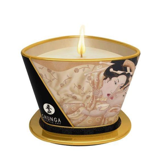 Масажна свічка Shunga Massage Candle – Vanilla Fetish (170 мл) з афродизіаками sexstyle