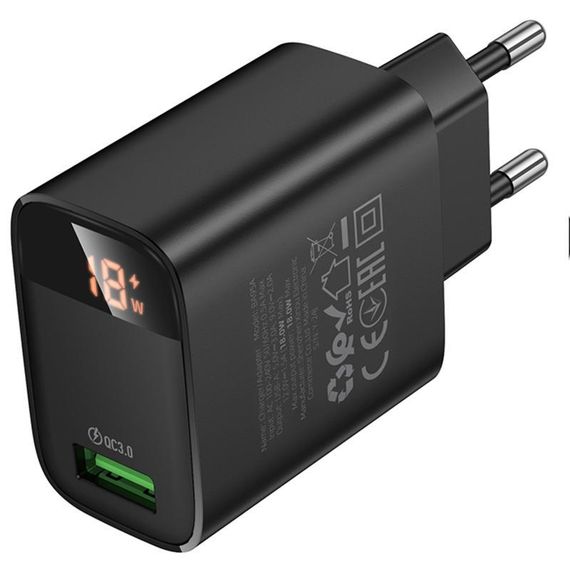 СЗУ Borofone BA95A Ilustre QC3.0 (1USB-A) Black | Зображення 3