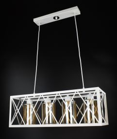 Люстра підвісна LOFT на 4 лампочки 26954 Білий 40-100х25х63 см.