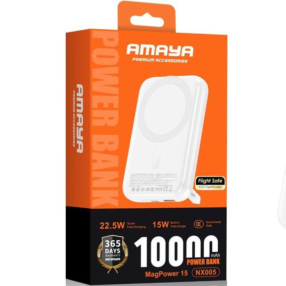 Портативний ЗП Power Bank Amaya NX005 22.5W з БЗП 10000 mAh White | Зображення 1