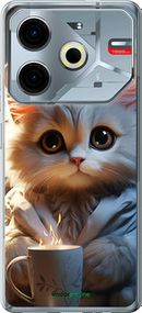 Чохол на Tecno POVA 6 Neo Білий кіт "5646u-3753-2448"