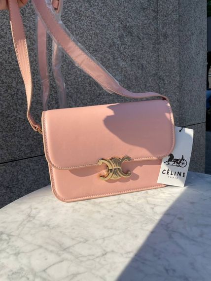 Сумка жіноча Celine Teen Triomphe Bag in Shiny Calfskin Pink Селін рожевий DN062 | Зображення 1