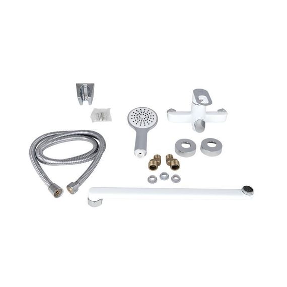 Смеситель для ванны Lidz Latwa 005 с поворотным изливом (c душевым гарнитуром) (k35) LDLAT005WHI45425 White | Зображення 7