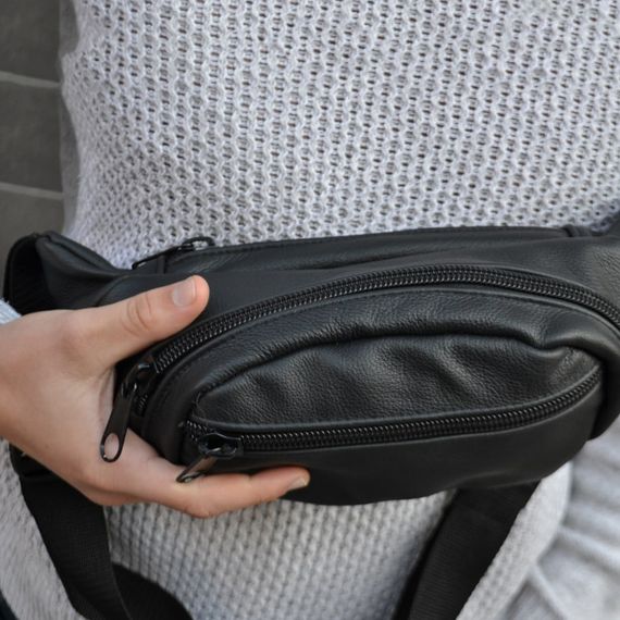 Бананка кожаная универсальная текстурная, Мужская бананка из натуральной кожи, Сумка WL-242 для торговли | Зображення 5