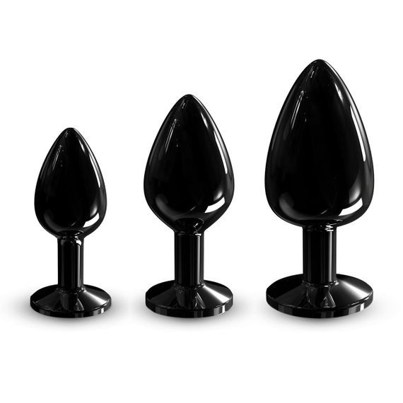 Металева анальна пробка з кристалом Dorcel Diamond Plug Black S sexstyle | Зображення 12