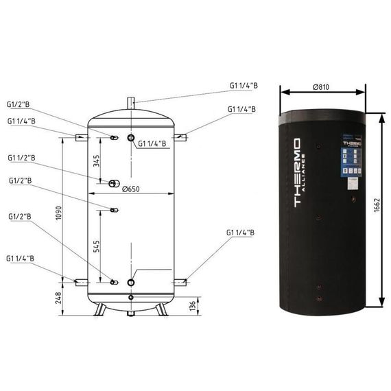 Теплоакумулятор Thermo Alliance TA-ТАМ-00 500 з ізоляцією 80 мм | Зображення 1