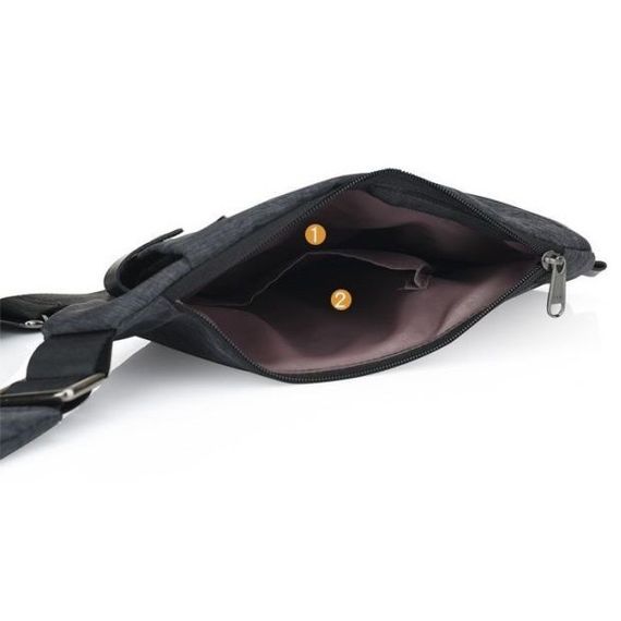 Сумка шкіряна чоловіча крос-боді Cross Body, Сумки слінг чоловічі крос боді, Сумка крос-боді гладка IY-87 | Зображення 3