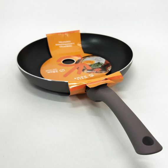 Сковорода алюмінієва 28 см WELL DONE WD-1018B індукція, сковорода з товстим дном, зручна на кухню | Зображення 6