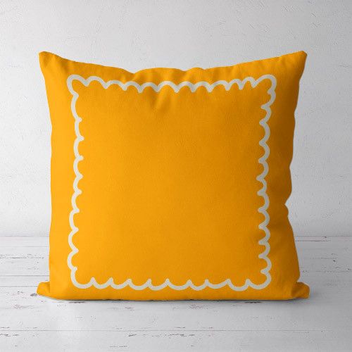 Подушка декоративна Soft Жовта з фігурною рамкою 45x45 см (45PST_24S014)