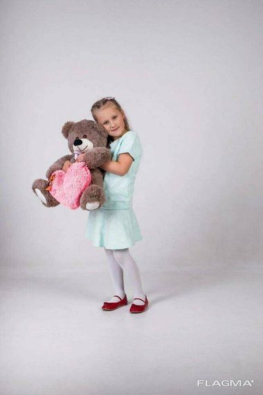 Плюшевый мишка с сердечком Yarokuz Джеймс 65 см Капучино | Зображення 3