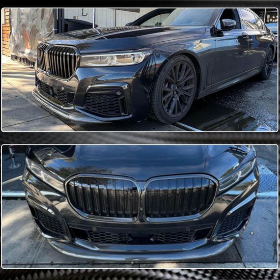 Накладка на передній бампер Lip V1 (для M-Sport 2019-2022, Карбон) для BMW 7 серія G11/G12 рр | Зображення 3