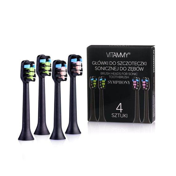 Насадки на електрощітку VITAMMY Symphony, 4 шт., чорні