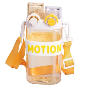 Пляшка для води з трубочкою 550 мл спортивна пластикова пляшка для тренувань Жовта HP-14-49Y