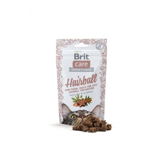 Ласощі Brit Care Functional Snack Hairball д/котів для виведення шерсті з качкою 50 г | Зображення 1