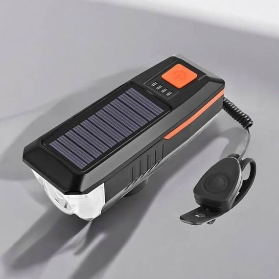 Велофара з сигналом на сонячній батареї, кнопка вина LY-17-XPE Чорний з помаранчевим