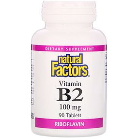 Рібофлавін Natural Factors Vitamin B2, Riboflavin 100 mg 90 Tabs NFS01215