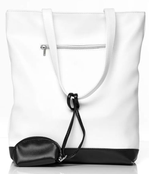 Шопер жіночий Sambag Shopper білий з чорним 41 х 30 х 10 см (93251008) | Зображення 5