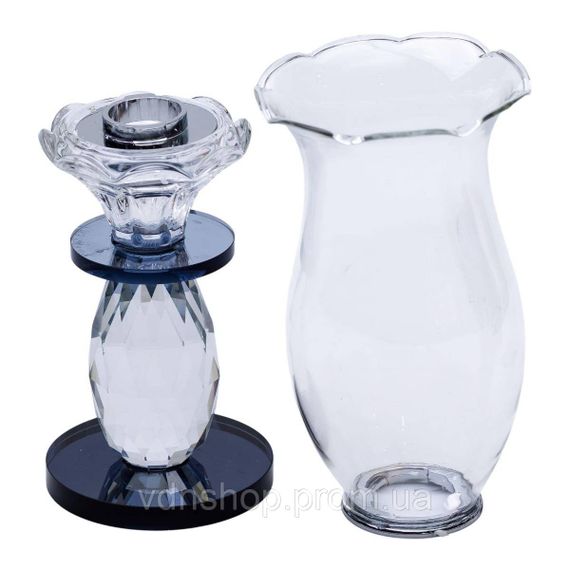 Підсвічник скляний 7×25.5 см підсвічник декоративний келих на ніжці HP-4-1S | Зображення 2