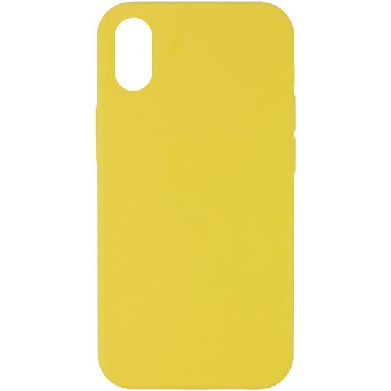 Чехол Silicone Case Full Protective (AA) NO LOGO для Apple iPhone X / XS (5.8") Желтый / Yellow