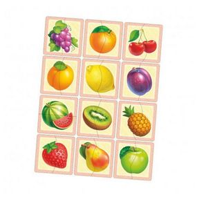 Настольная развивающая игра-пазл "Фрукты" Ubumblebees (ПСФ075) PSF075, 12 картинок-половин