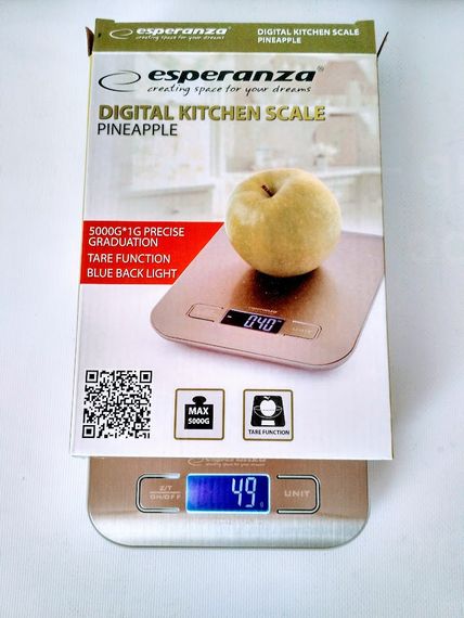 Ваги кухонні електронні Esperanza EKS001 Pineapple до 5 кг з металевою платформою з нержавіючої сталі | Зображення 7