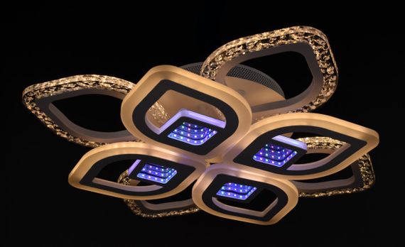 Люстра світлодіодна стельова LED світильник для квартири на стелю лед з пультом 26066 Білий 10х44х44 см. | Зображення 7