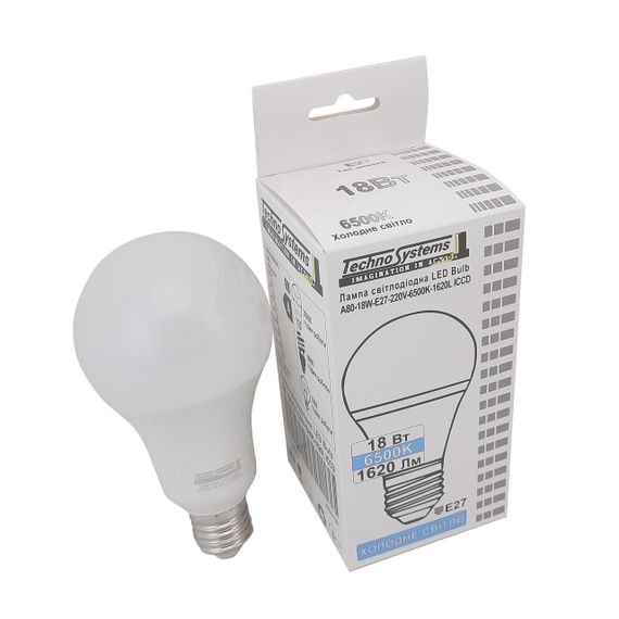 Лампа светодиодная LED Bulb-A80-18W-E27-220V-6500K-1620L GOLDEN Ny95000257 | Зображення 2