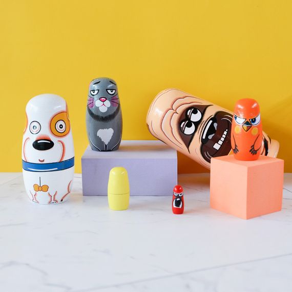 Розвиваюча дерев'яна іграшка-сортер «Матрьошка Тварини» — Набір 6 в 1 (Домашні улюбленці) | Зображення 2