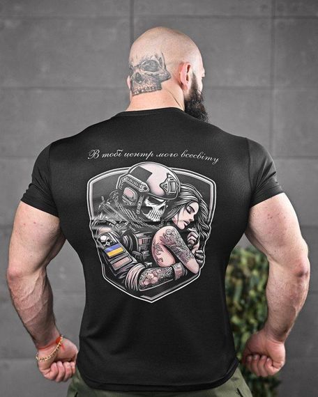 Тактична потоотводна футболка odin всесвіт чорна ДЛ6545