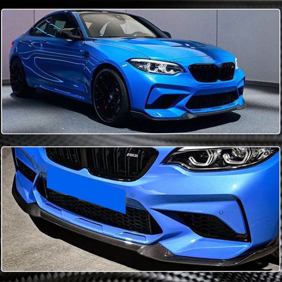 Накладка на передній бампер Lip V3 (для F87 M2 Competition, Карбон) для BMW 2 серія F22/23 2014-2021 рр | Зображення 5