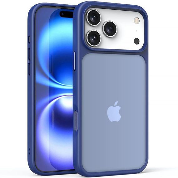 TPU+PC чохол Metal Buttons для Apple iPhone 17 Pro (6.3") Синій / Navy Blue