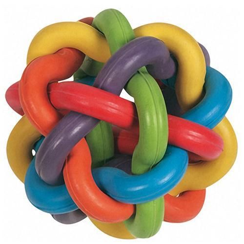 Flamingo Ball Colors фламинго игрушка для собак плетеный разноцветный мяч, резина 10 см