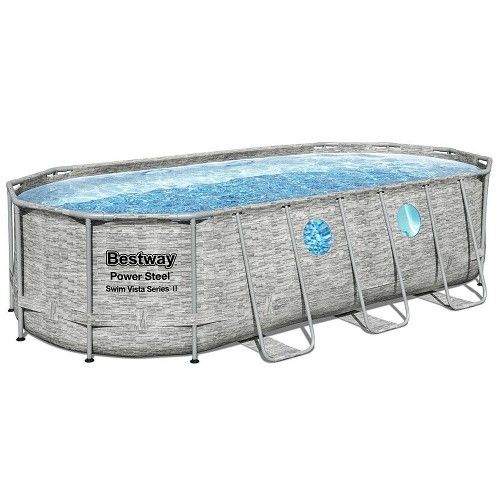 Сімейний овальний каркасний басейн Bestway 56716 549х274х122 см з фільтром та сходами на 13420 л