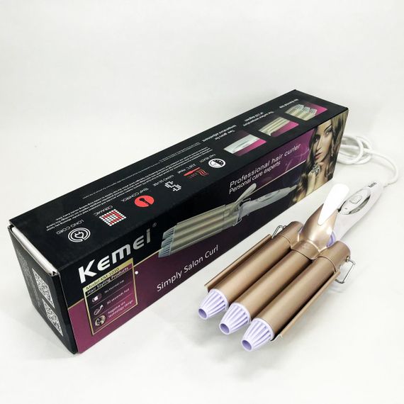 Плойка для завивки волос с разными функциями Kemei KM-1010, Стайлер для объема волос XN-61 | Зображення 5