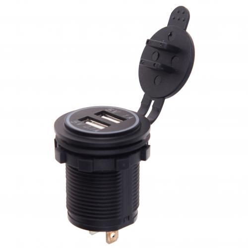 Автомобільний зарядний пристрій 2 USB 12-24V урізне в планку NEW | Зображення 3