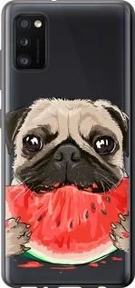 Чехол на Samsung Galaxy A41 A415F Мопс и арбуз из пластика FCh_085452