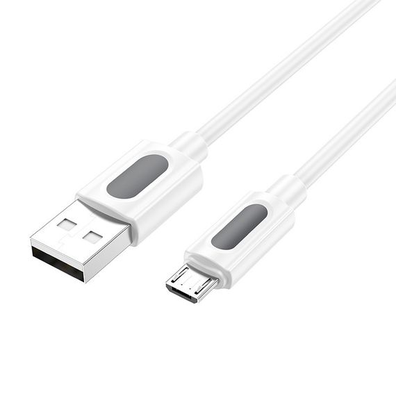 Дата кабель Borofone BX114 Structure USB to MicroUSB 2.4A (1m) White | Зображення 2