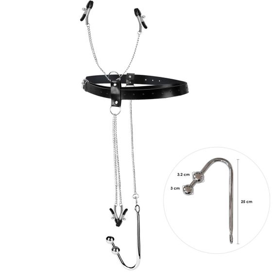 Бондажный набор с металлическим анальным крюком №3 Art of Sex Blanca Bondage set with anal hook №3 Sex Aura