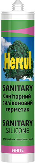 Санітарний силіконовий герметик прозорий HERCUL SANITARY 280 мл.