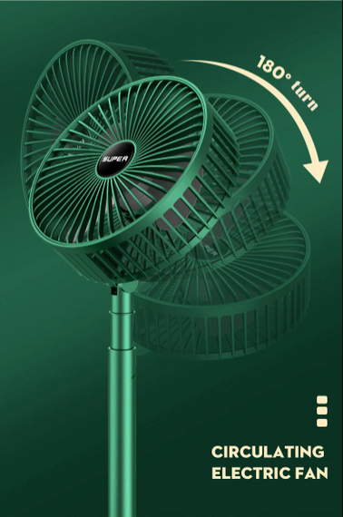 Складной аккумуляторный мини-вентилятор с USB-зарядкой XL 908 зеленый | Зображення 2