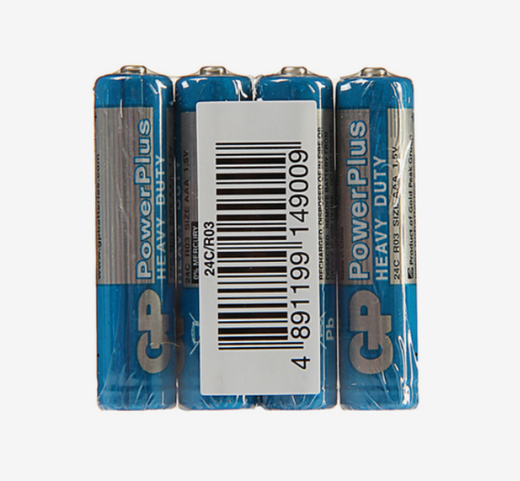 Батарейка сольова AAA/R03 (пл-4шт) GP Powerplus | Зображення 1