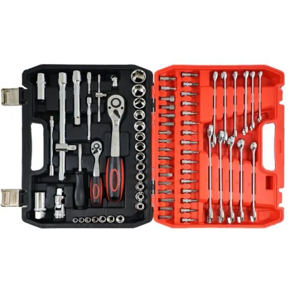 Набір 78 інструментів із хром-ванадієвої сталі в пластиковому кейсі CR-V 78 PCS | Зображення 2
