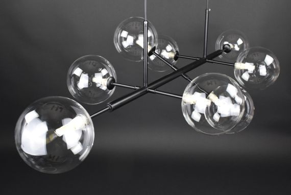 Люстра підвісна на 8 лампочок 27265 Чорний 30-150х52х118 см. | Зображення 5