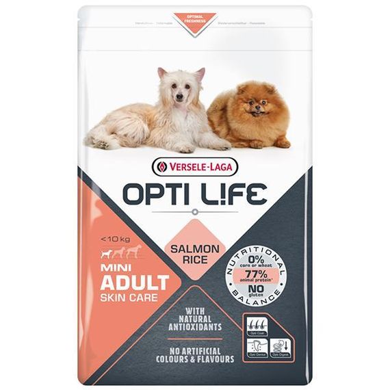 Сухой корм Opti Life Adult Skin Care Mini Опти Лайф суперпремиум с лососем для собак мини и малых пород 2,5 кг