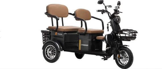 Електротрайк Crosser Vagon TR-4 1000W 72V 24Ah, триколісний електроскутер 3 місця до 60 км (чорний) | Зображення 5