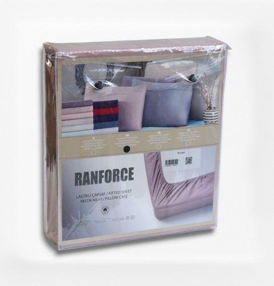 Простирадло 180х200см на гумці з наволочкою (ранфорс) First Choice, Пудрове | Зображення 3