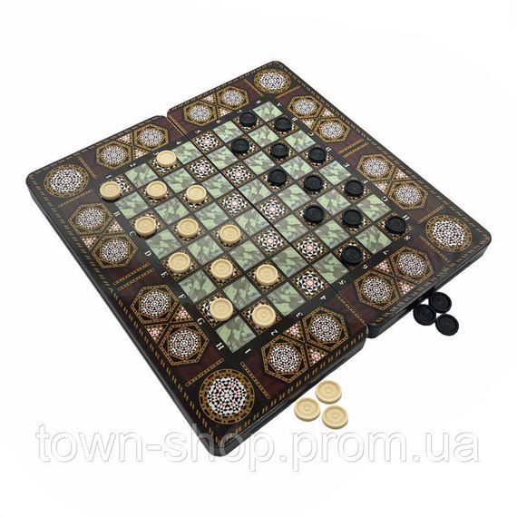 Набор настольных игр "Шахматы 3 в 1" Set3 NE-SP-SET-14 нарды, шашки, 40х40 см | Зображення 1