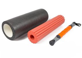 Массажний ролик EasyFit TIO 3 в 1 Чорно-помаранчевий (EF-0271)